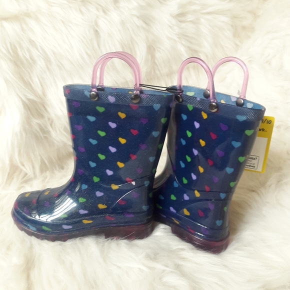 Kids Light-Up Rain/Snow Boots (Hearts) - Picture 3 of 6